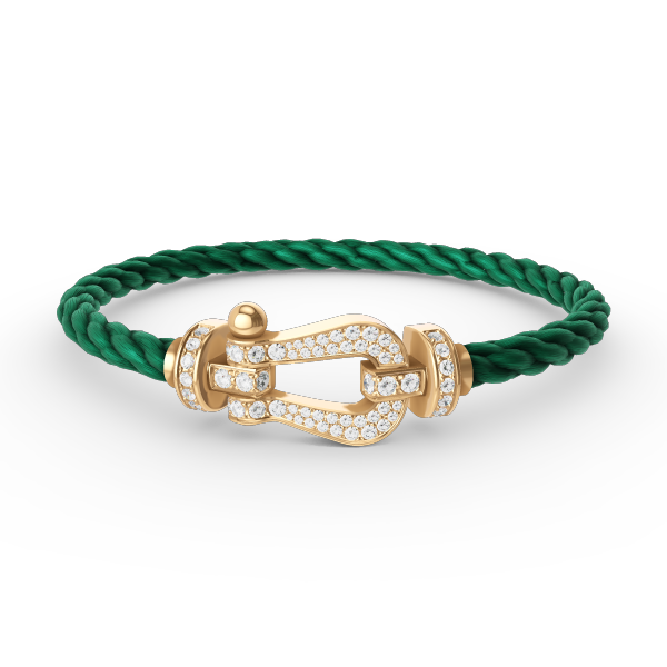 [⭐Spark]FORCE LARGE HORSESHOE FULL DIAMOND BRACELET GOLD