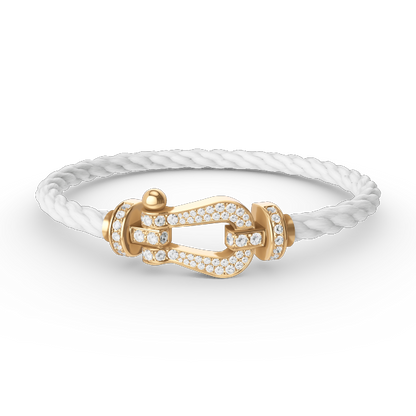 [⭐Spark]FORCE LARGE HORSESHOE FULL DIAMOND BRACELET GOLD