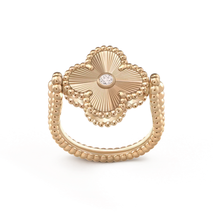 [⭐Spark]CLOVER RIVERSIBLE ROSE GOLD RING