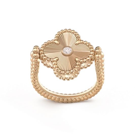 [⭐Spark]CLOVER RIVERSIBLE ROSE GOLD RING