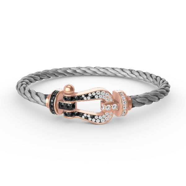 [⭐Spark]FORCE LARGE HORSESHOE BLACK WHITE DIAMOND BRACELET ROSE GOLD