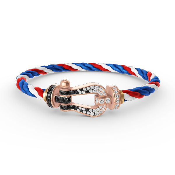 [⭐Spark]FORCE LARGE HORSESHOE BLACK WHITE DIAMOND BRACELET ROSE GOLD