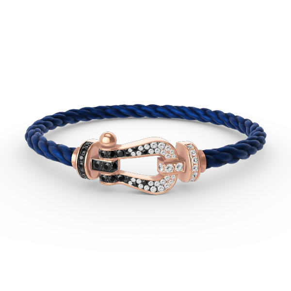 [⭐Spark]FORCE LARGE HORSESHOE BLACK WHITE DIAMOND BRACELET ROSE GOLD