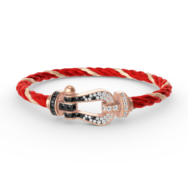 [⭐Spark]FORCE LARGE HORSESHOE BLACK WHITE DIAMOND BRACELET ROSE GOLD