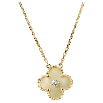 [⭐Spark]CLOVER 15MM DIAMOND GOLD MOTHER OF PEARL NECKLACE