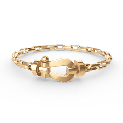 [⭐Spark]FORCE LARGE HORSESHOE CLASP  METAL BRACELET