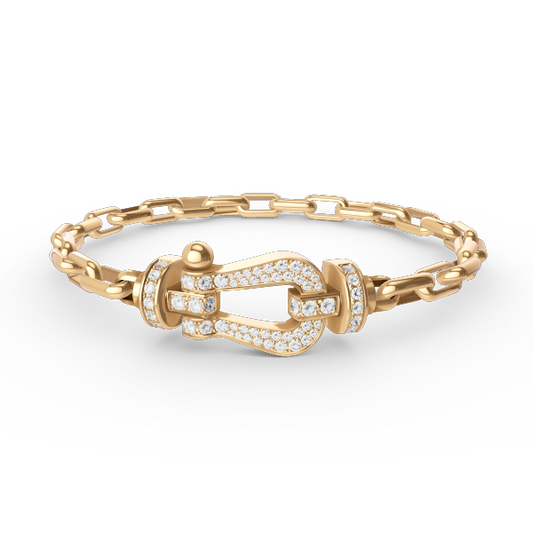 [⭐Spark]FORCE LARGE HORSESHOE CLASP  METAL BRACELET
