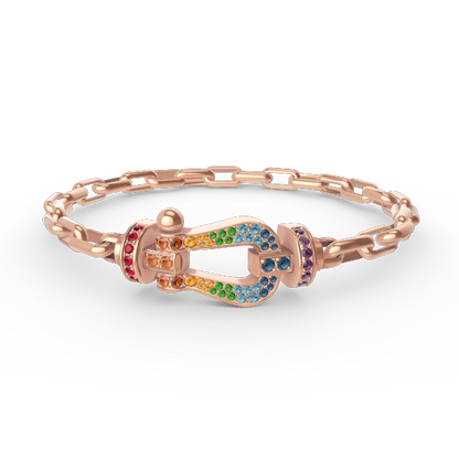 [⭐Spark]FORCE LARGE HORSESHOE CLASP  METAL BRACELET