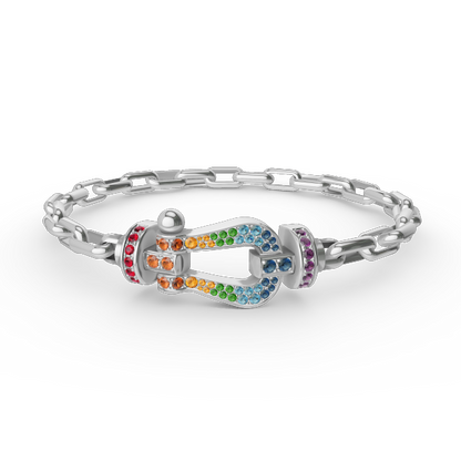 [⭐Spark]FORCE LARGE HORSESHOE CLASP  METAL BRACELET