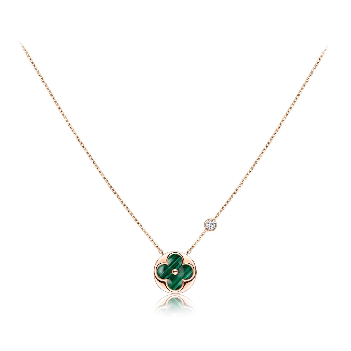 [⭐Spark]SUN PEDANT PINK GOLD 1 DIAMOND NECKLACE