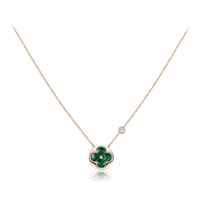 [⭐Spark]SUN PEDANT PINK GOLD 1 DIAMOND NECKLACE