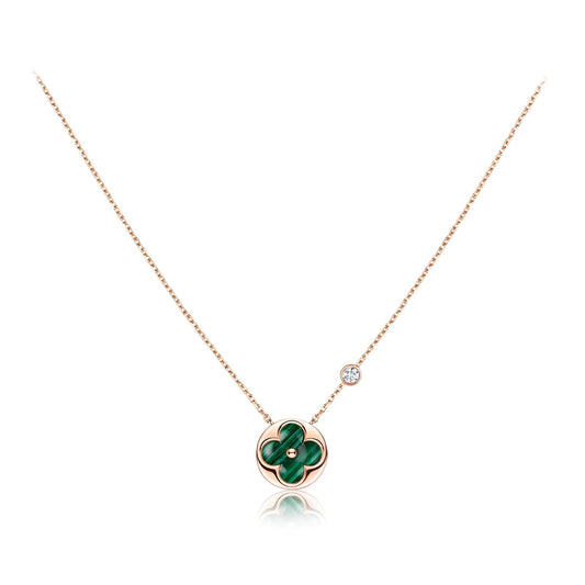 [⭐Spark]SUN PEDANT PINK GOLD 1 DIAMOND NECKLACE
