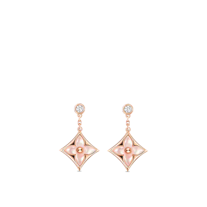 [⭐Spark]DOUBLE STAR PINK GOLD MOP DROP EARRINGS