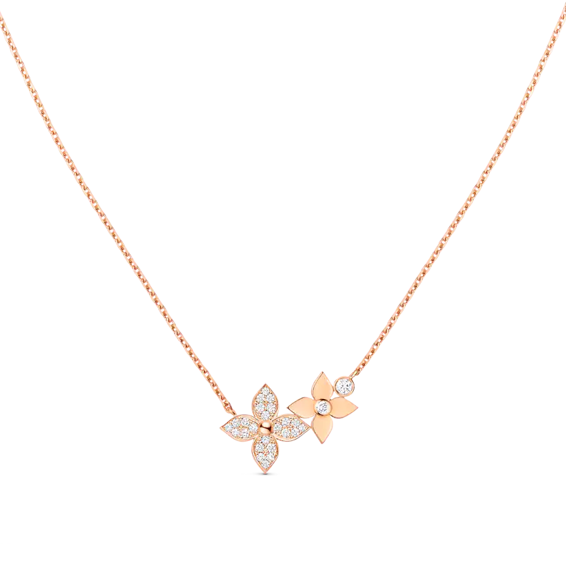 [⭐Spark]STAR BLOSSOM NECKLACE PINK GOLD DIAMONDS