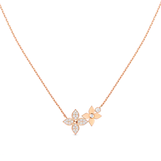 [⭐Spark]STAR BLOSSOM NECKLACE PINK GOLD DIAMONDS