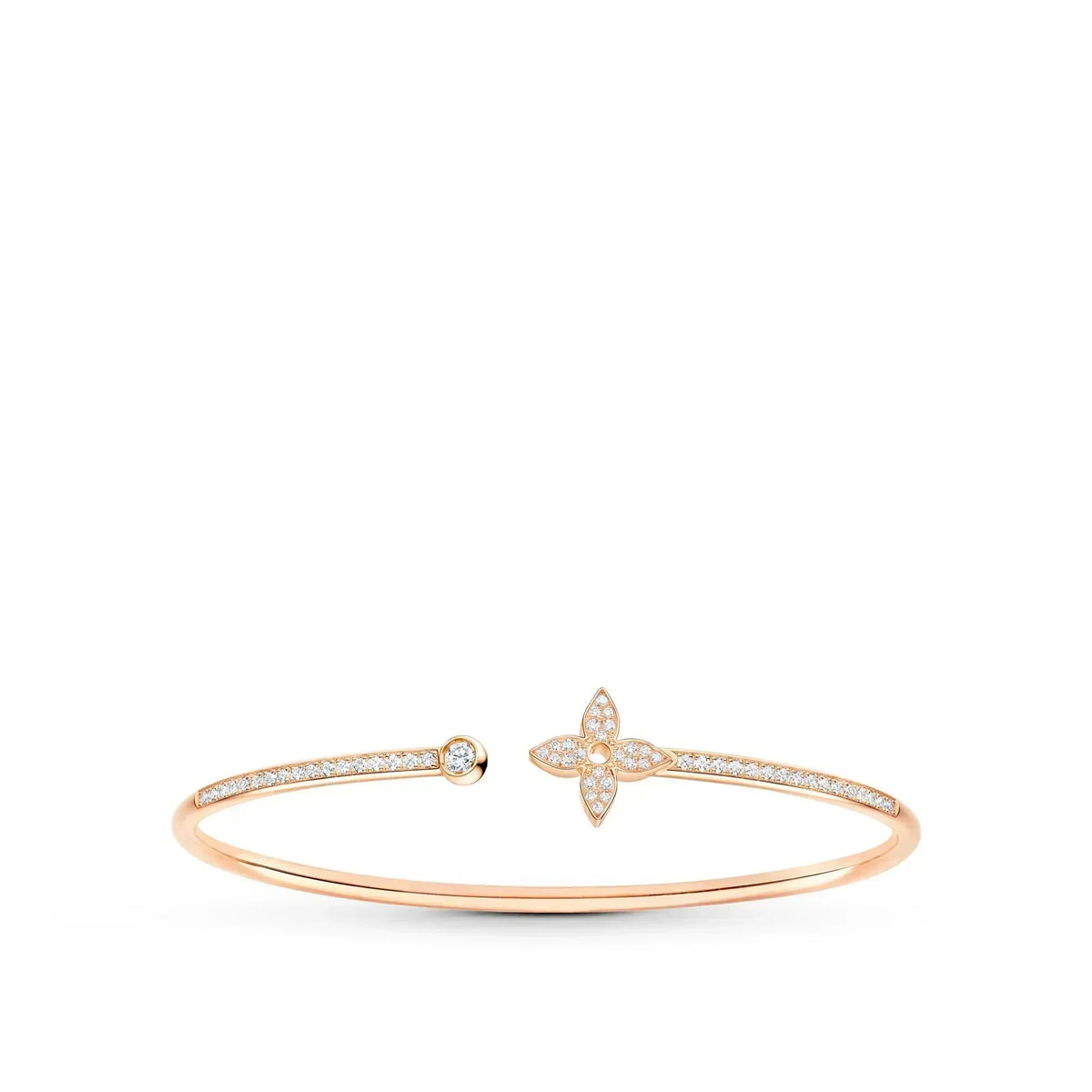 [⭐Spark]IDYLLE PINK GOLD OPEN BRACELET DIAMOND PAVED