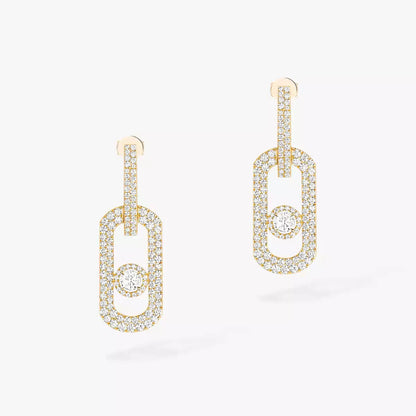 [⭐Spark]So Move XL Pave_-Set Diamond Pendant Earrings