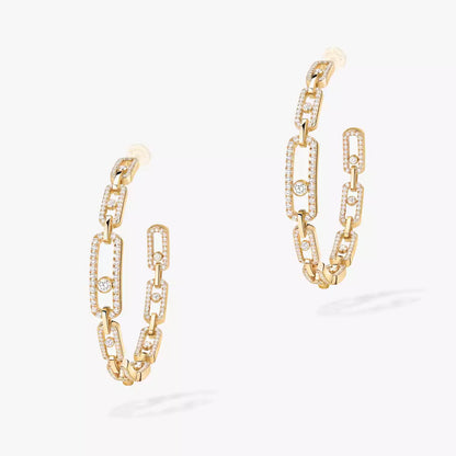 [[⭐Spark]Move Link Diamond Hoop Earrings