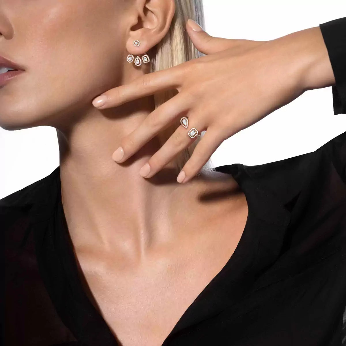 [⭐Spark] My Twin Trio  Diamond Earrings