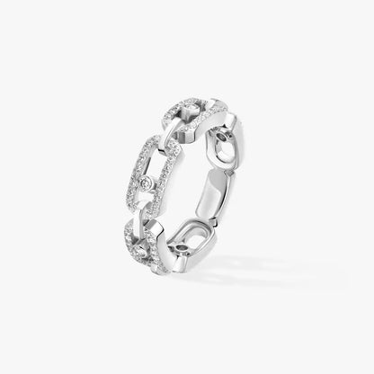 [⭐Spark]Move Link Pave_-Set Diamond Ring in Gold