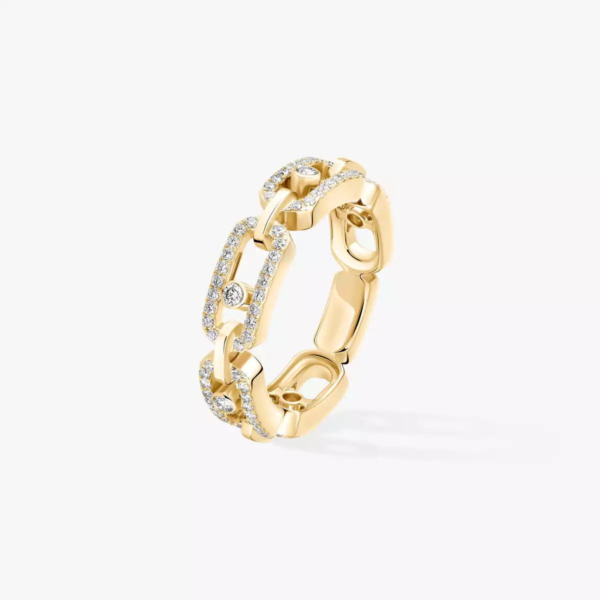 [⭐Spark]Move Link Pave_-Set Diamond Ring in Gold