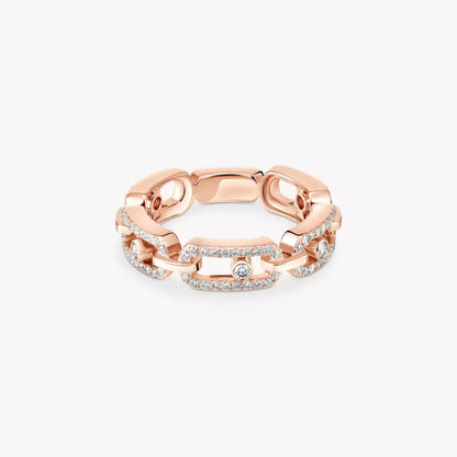 [⭐Spark]Move Link Pave_-Set Diamond Ring in Gold