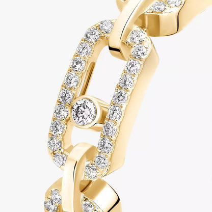 [⭐Spark]Move Link Pave_-Set Diamond Ring in Gold