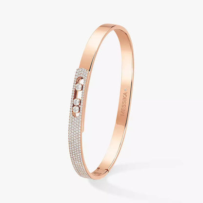 [⭐Spark]Move Noa Rose Gold Pavé Diamond Bangle Bracelet