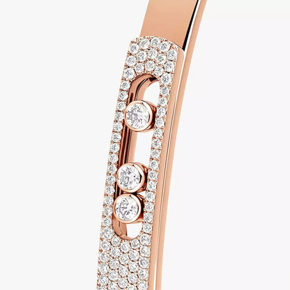 [⭐Spark]Move Noa Rose Gold Pavé Diamond Bangle Bracelet