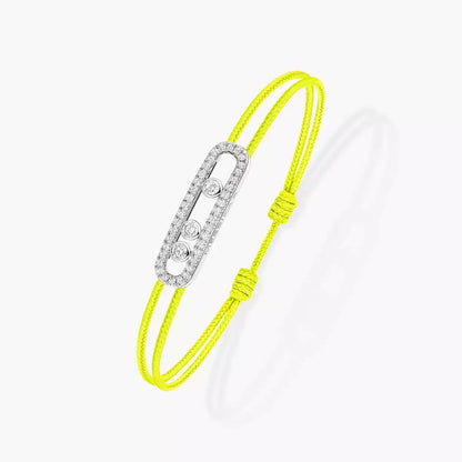 [⭐Spark]Messika Care(s) pink cord pavé bracelet