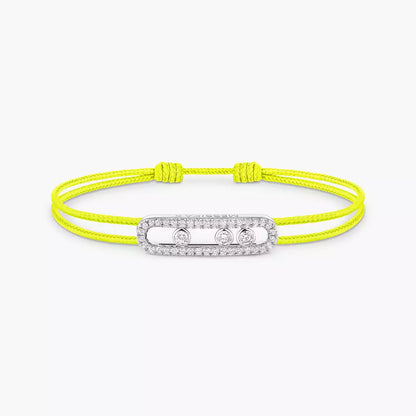 [⭐Spark]Messika Care(s) pink cord pavé bracelet