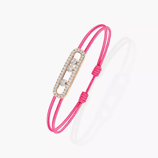 [⭐Spark]Messika Care(s) pink cord pavé bracelet
