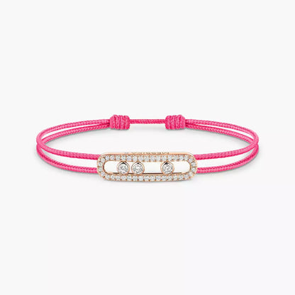 [⭐Spark]Messika Care(s) pink cord pavé bracelet