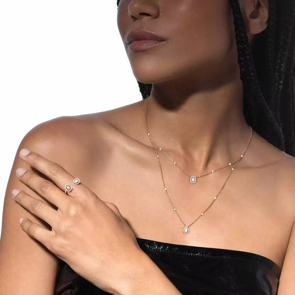 [⭐Spark]Diamond Necklace My Twin 2 Rows