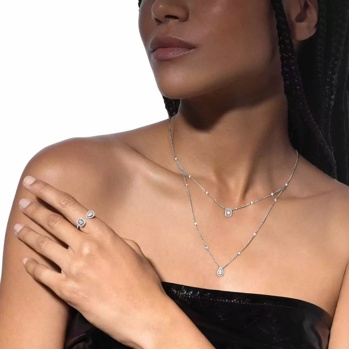[⭐Spark]Diamond Necklace My Twin 2 Rows