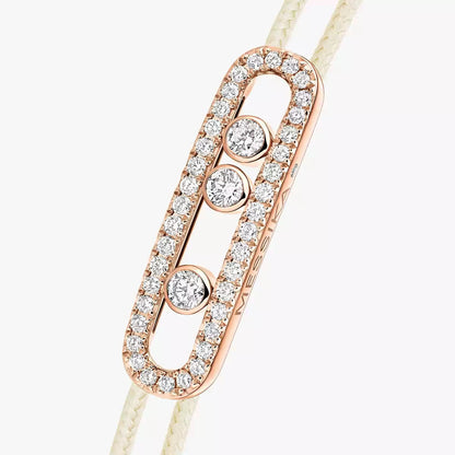 [⭐Spark]Messika Care(s) pink cord pavé bracelet