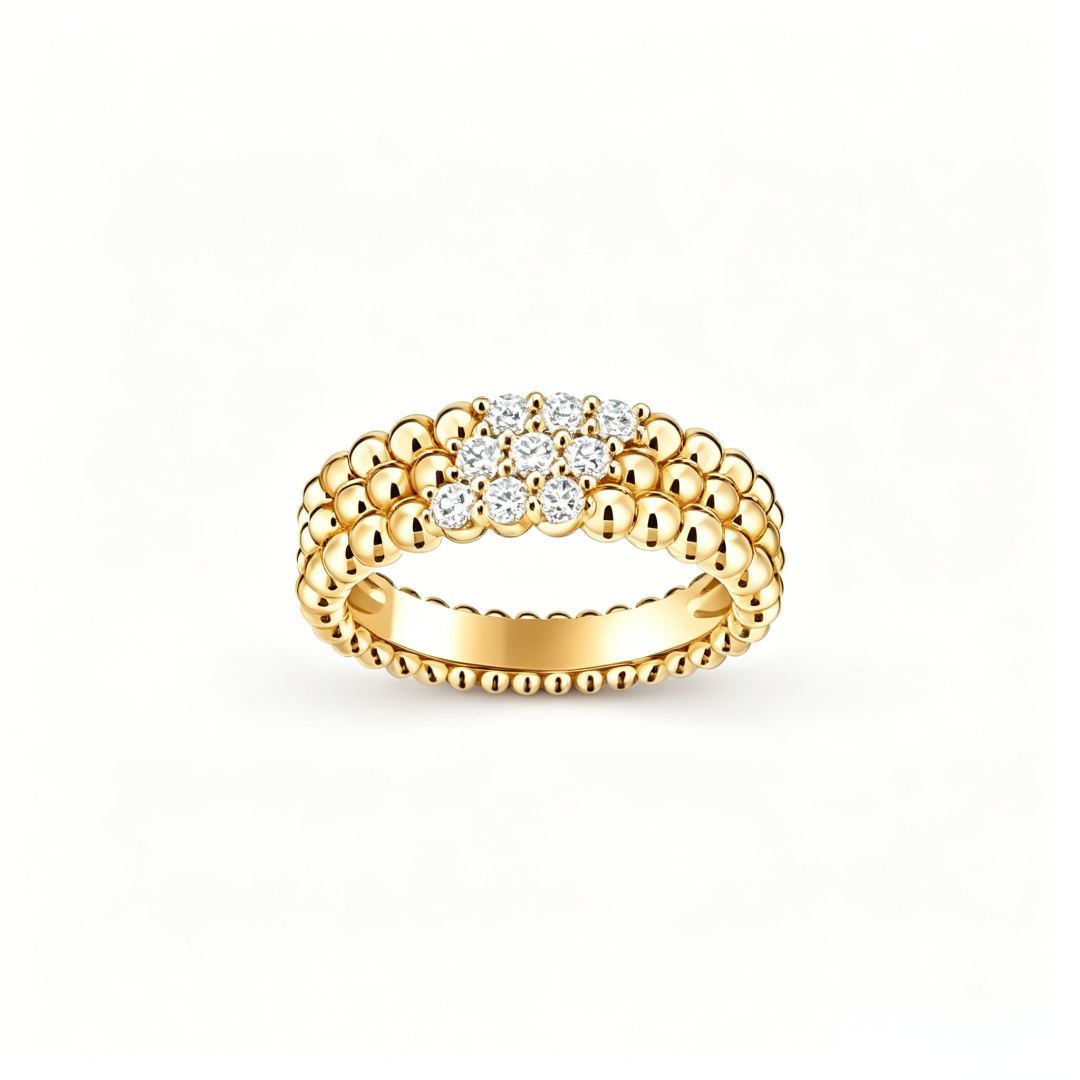 [⭐Spark] THREE-ROW DIAMOND RING