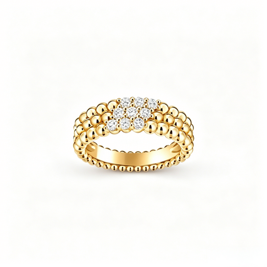 [⭐Spark] THREE-ROW DIAMOND RING