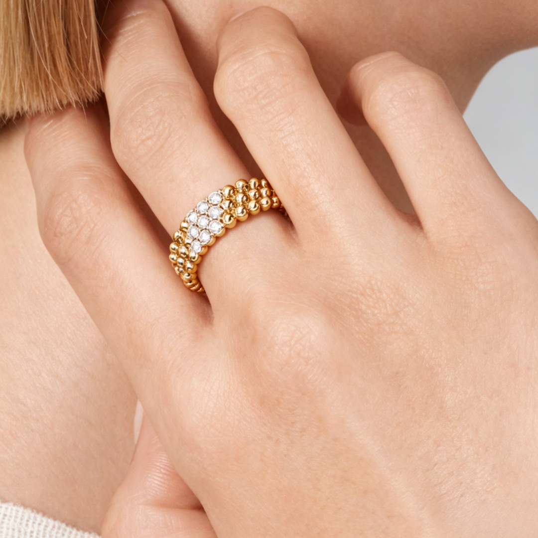 [⭐Spark] THREE-ROW DIAMOND RING