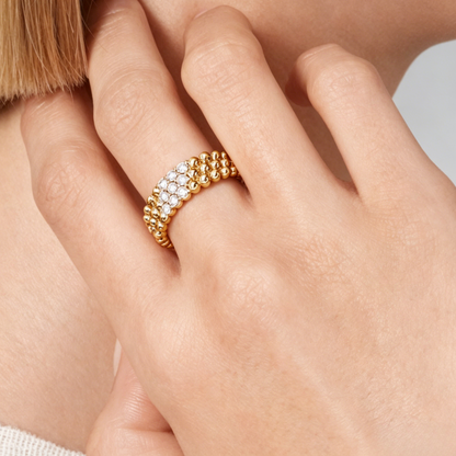 [⭐Spark] THREE-ROW DIAMOND RING