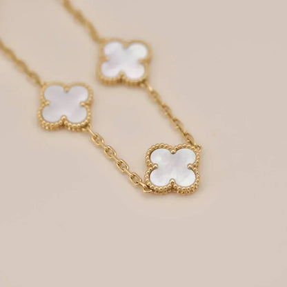[⭐Spark]CLOVER WHITE PEARL MOP 5 MOTIF BRACELET COLLECTION