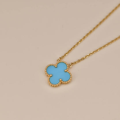 [⭐Spark]CLOVER 15MM VINTAGE TURQUOISE NECKLACE