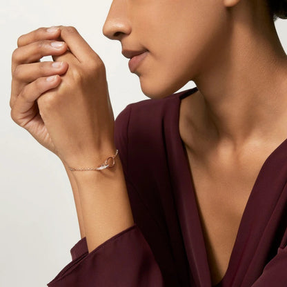 [⭐Spark]LOVE DOUBLE RING HALF DIAMOND BRACELET