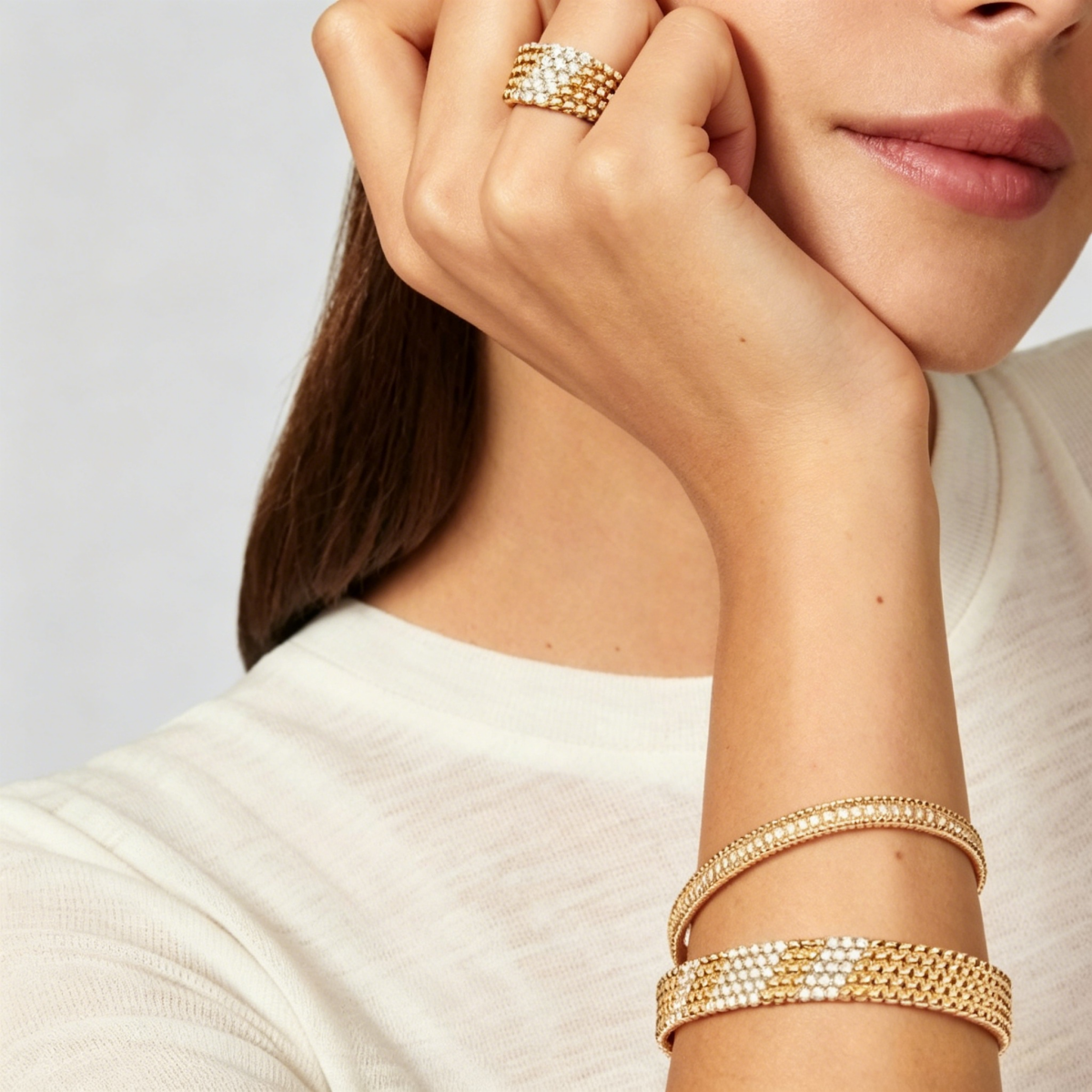[⭐Spark]  FIVE-ROW DIAMOND BRACELET