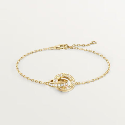 [⭐Spark]LOVE DOUBLE RING FULL DIAMOND BRACELET