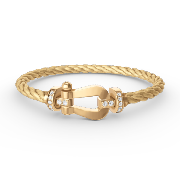 [⭐Spark]FORCE LARGE HORSESHOE HALF DIAMOND BRACELET GOLD