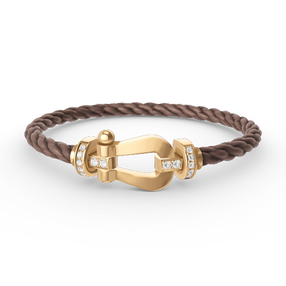 [⭐Spark]FORCE LARGE HORSESHOE HALF DIAMOND BRACELET GOLD