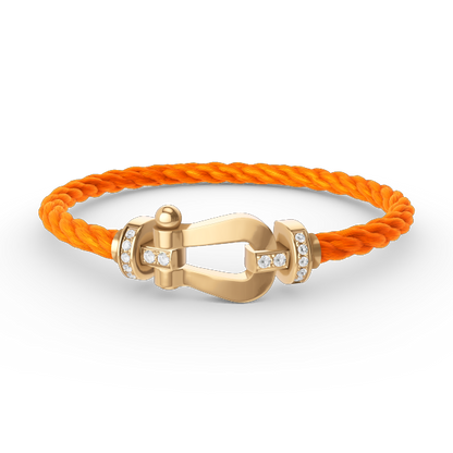 [⭐Spark]FORCE LARGE HORSESHOE HALF DIAMOND BRACELET GOLD