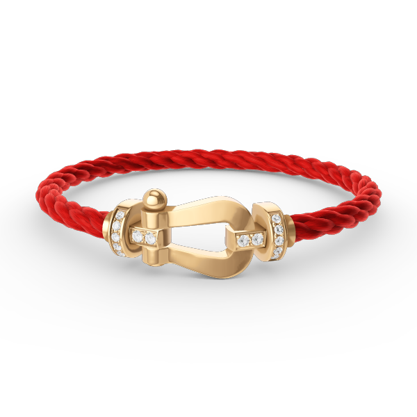 [⭐Spark]FORCE LARGE HORSESHOE HALF DIAMOND BRACELET GOLD