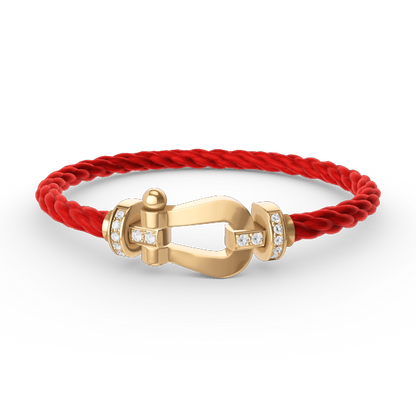 [⭐Spark]FORCE LARGE HORSESHOE HALF DIAMOND BRACELET GOLD